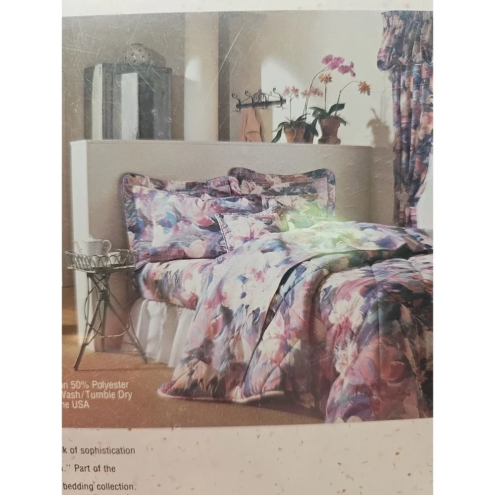 BY‎ DESIGN~JC Penny Twin Flat Sheet Reflections Watercolor 